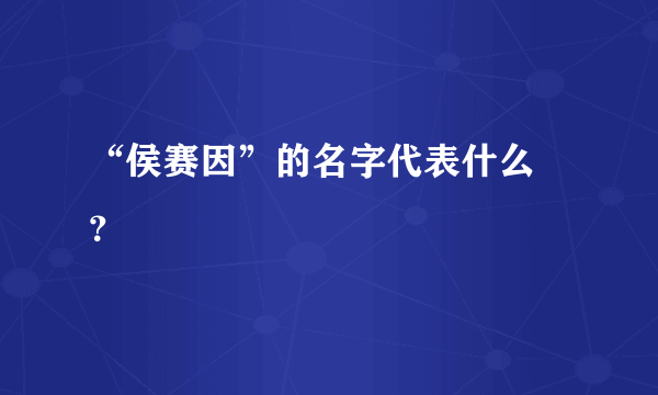 “侯赛因”的名字代表什么 ？