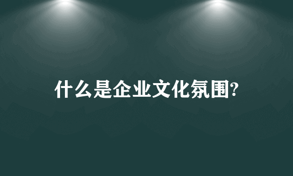 什么是企业文化氛围?