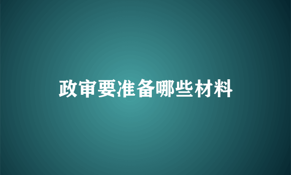 政审要准备哪些材料