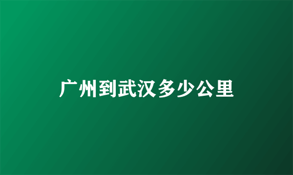 广州到武汉多少公里