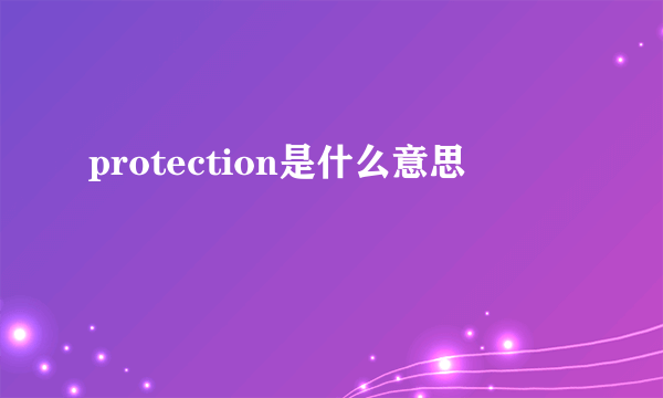 protection是什么意思