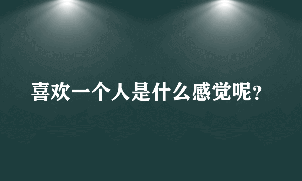 喜欢一个人是什么感觉呢？