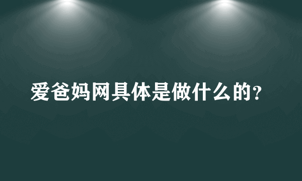 爱爸妈网具体是做什么的？