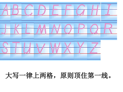 二十六个英文字母正确写法占格写法