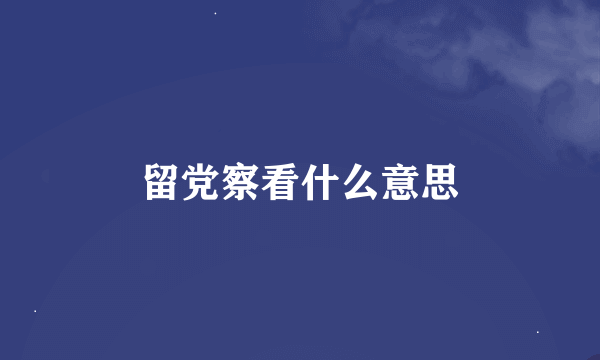 留党察看什么意思