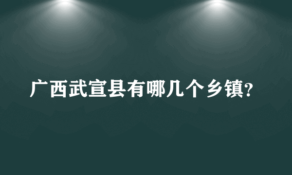 广西武宣县有哪几个乡镇？