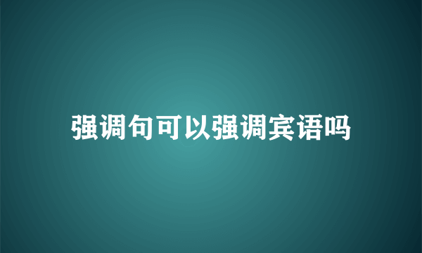 强调句可以强调宾语吗