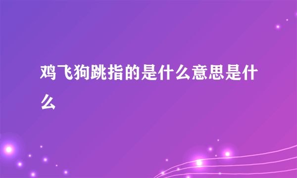 鸡飞狗跳指的是什么意思是什么