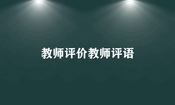 教师评价教师评语