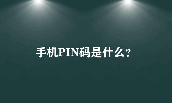 手机PIN码是什么？