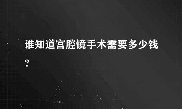 谁知道宫腔镜手术需要多少钱？