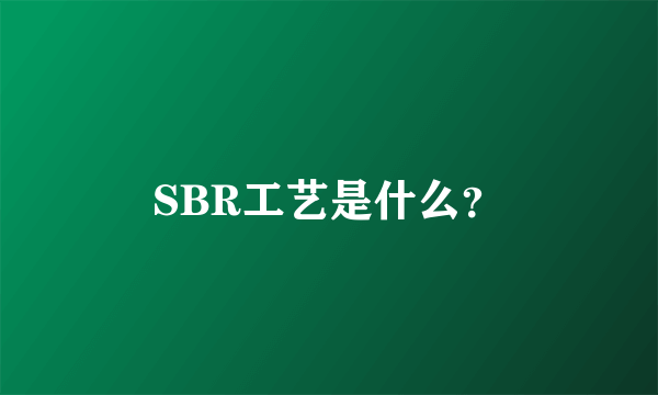 SBR工艺是什么？