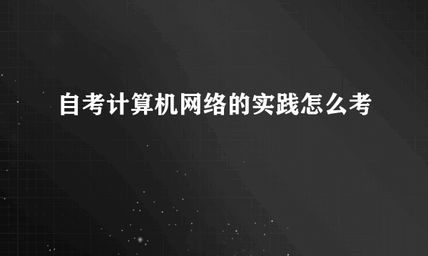 自考计算机网络的实践怎么考