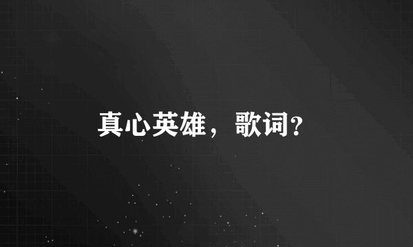 真心英雄，歌词？