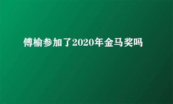 傅榆参加了2020年金马奖吗