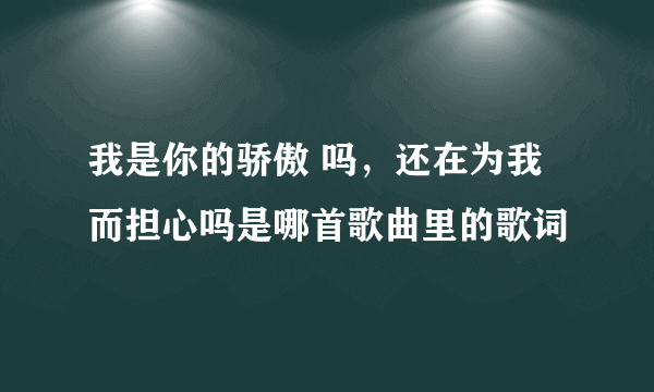 我是你的骄傲 吗，还在为我而担心吗是哪首歌曲里的歌词