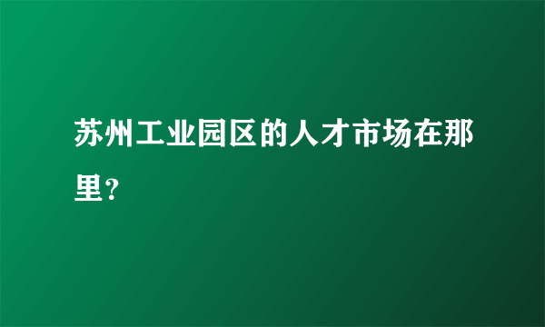 苏州工业园区的人才市场在那里？