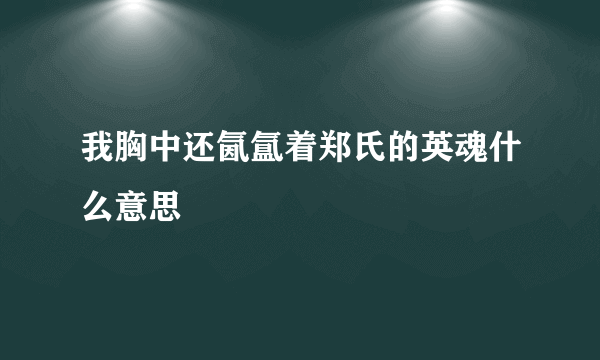 我胸中还氤氲着郑氏的英魂什么意思