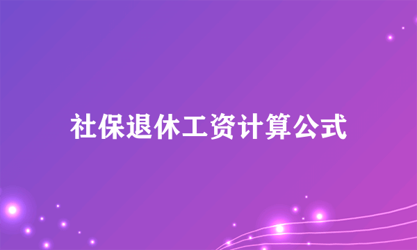 社保退休工资计算公式