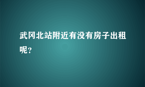 武冈北站附近有没有房子出租呢？