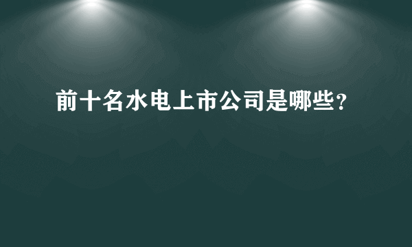 前十名水电上市公司是哪些？