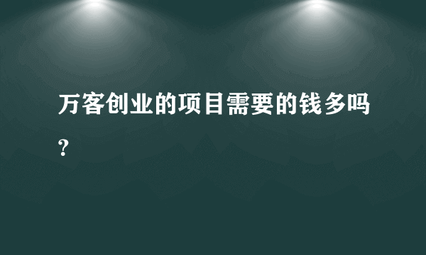 万客创业的项目需要的钱多吗？