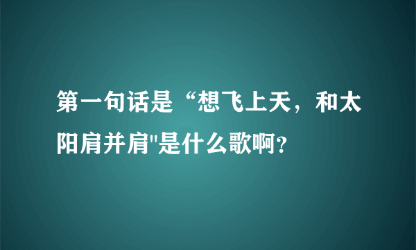 第一句话是“想飞上天，和太阳肩并肩