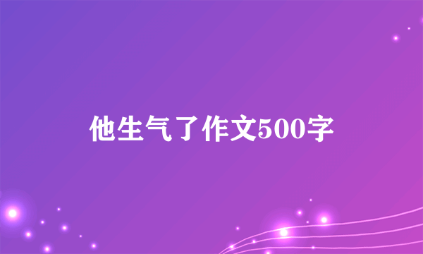 他生气了作文500字