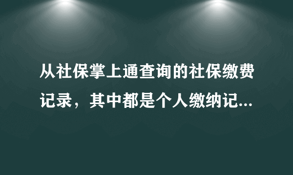 从社保掌上通查询的社保缴费记录，其中都是个人缴纳记录，公司缴纳都是无记录。是什么情况？是公司没缴嘛