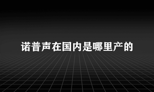 诺普声在国内是哪里产的