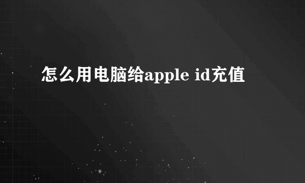 怎么用电脑给apple id充值