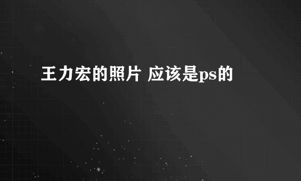 王力宏的照片 应该是ps的