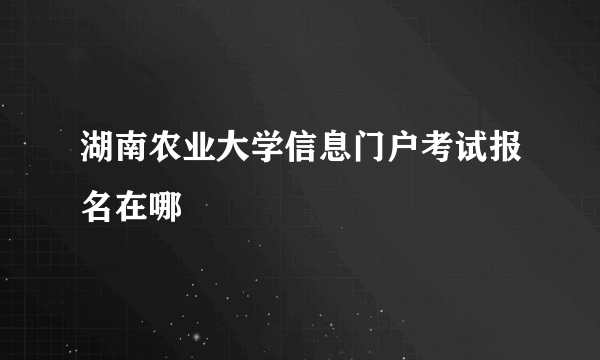 湖南农业大学信息门户考试报名在哪