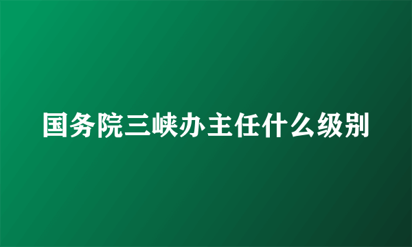 国务院三峡办主任什么级别