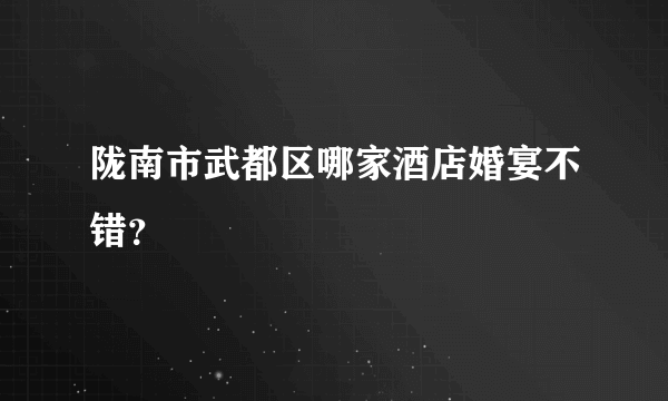 陇南市武都区哪家酒店婚宴不错？