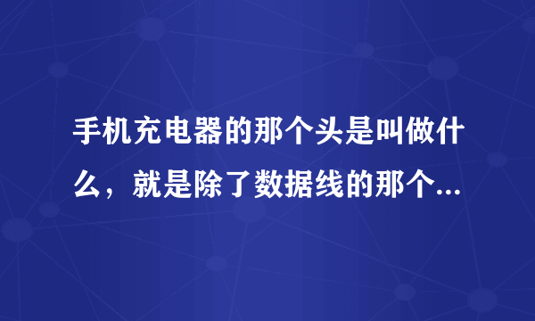 手机充电器的那个头是叫做什么，就是除了数据线的那个充电器的头，那个头的名字叫什么？