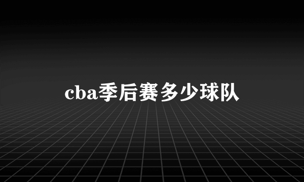 cba季后赛多少球队