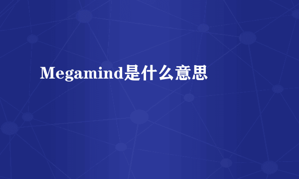 Megamind是什么意思