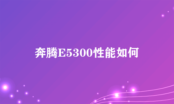 奔腾E5300性能如何