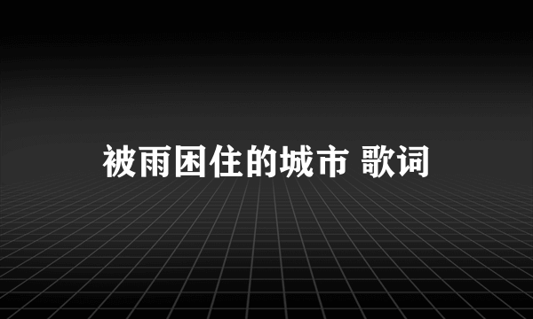 被雨困住的城市 歌词