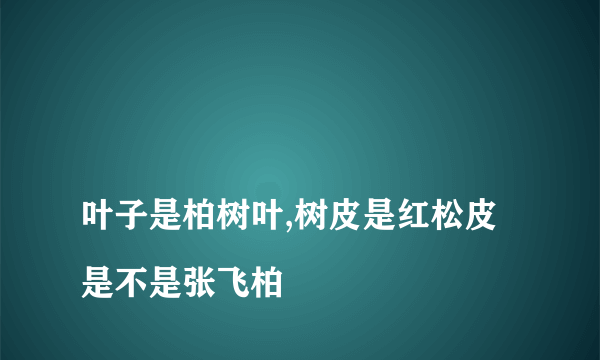 
叶子是柏树叶,树皮是红松皮是不是张飞柏

