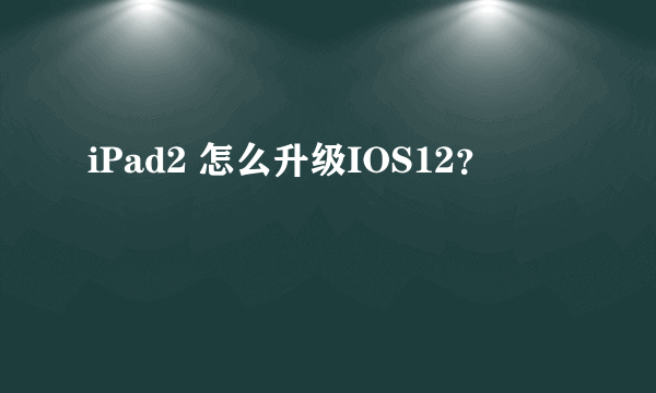 iPad2 怎么升级IOS12？