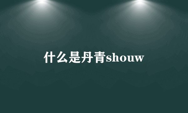 什么是丹青shouw