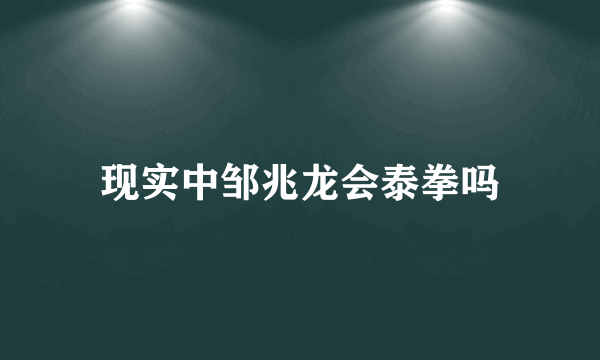 现实中邹兆龙会泰拳吗