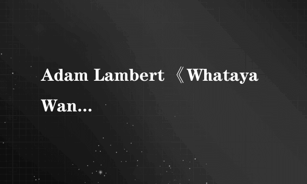 Adam Lambert 《Whataya Want From Me》歌词、中文歌词