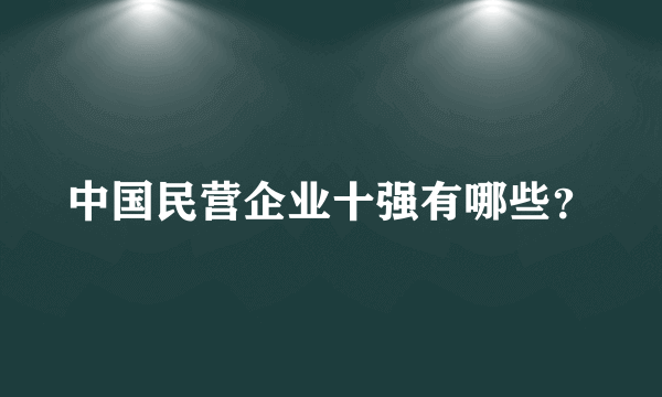 中国民营企业十强有哪些？