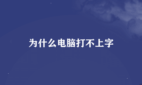 为什么电脑打不上字