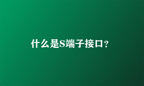 什么是S端子接口？