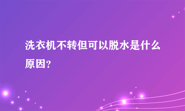 洗衣机不转但可以脱水是什么原因？