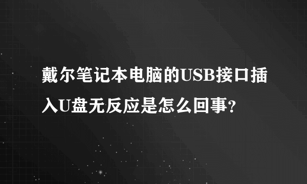 戴尔笔记本电脑的USB接口插入U盘无反应是怎么回事？